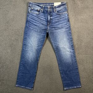 American Eagle Jeans Mens 31x30 Blue Relaxed Straight Fit Stretch Dark Wash NWT
